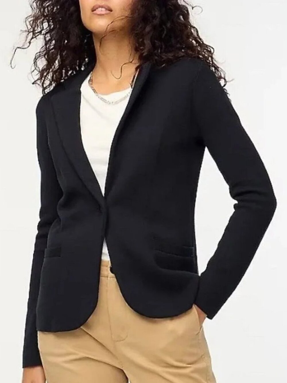 New J.Crew 100% Cotton Schoolboy Sweater Blazer Black XS $138